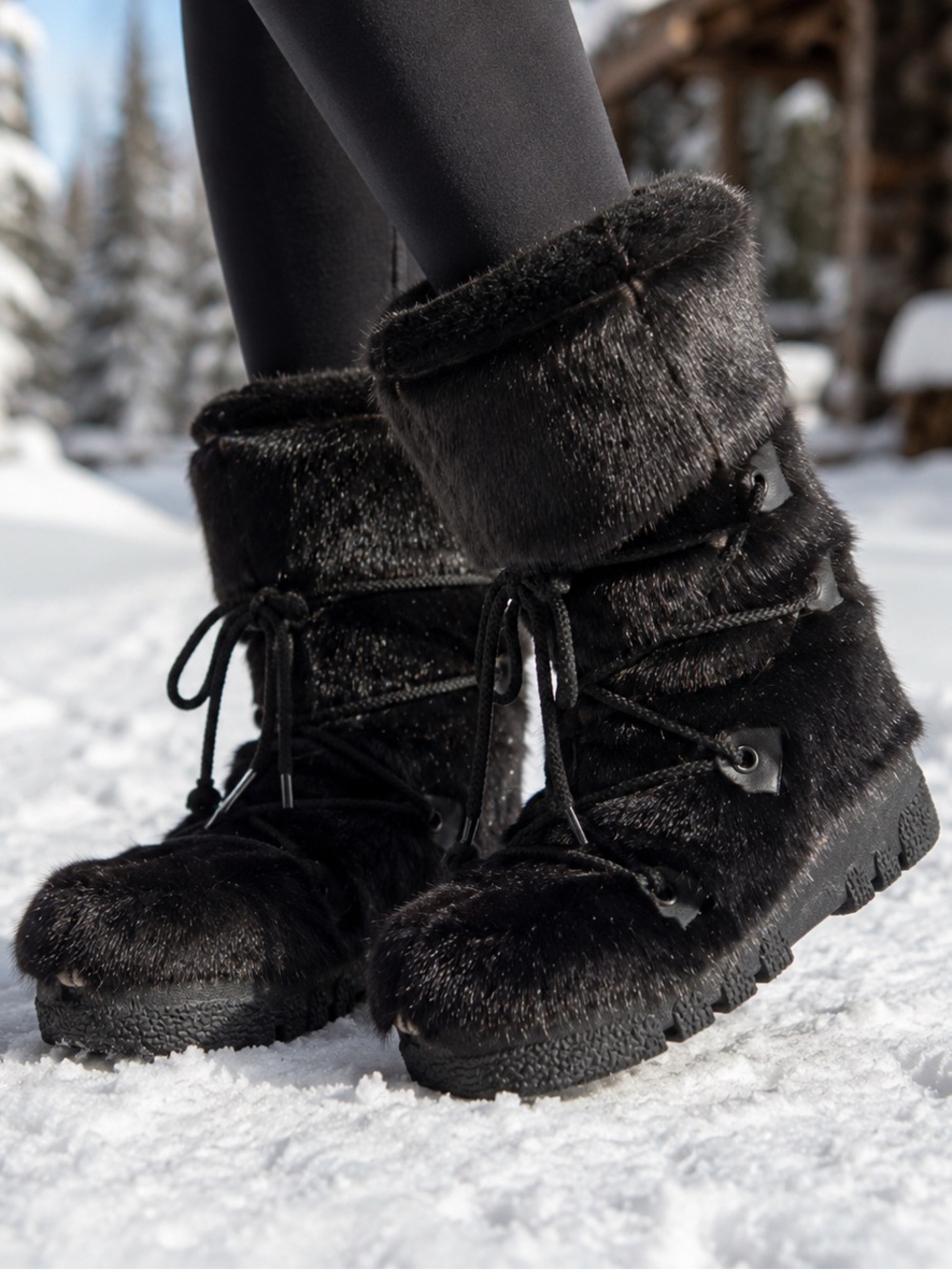 Naniuk Genuine Seal Fur Winter Boots Womens 7W Black Heritage Chalet Ski Lodge